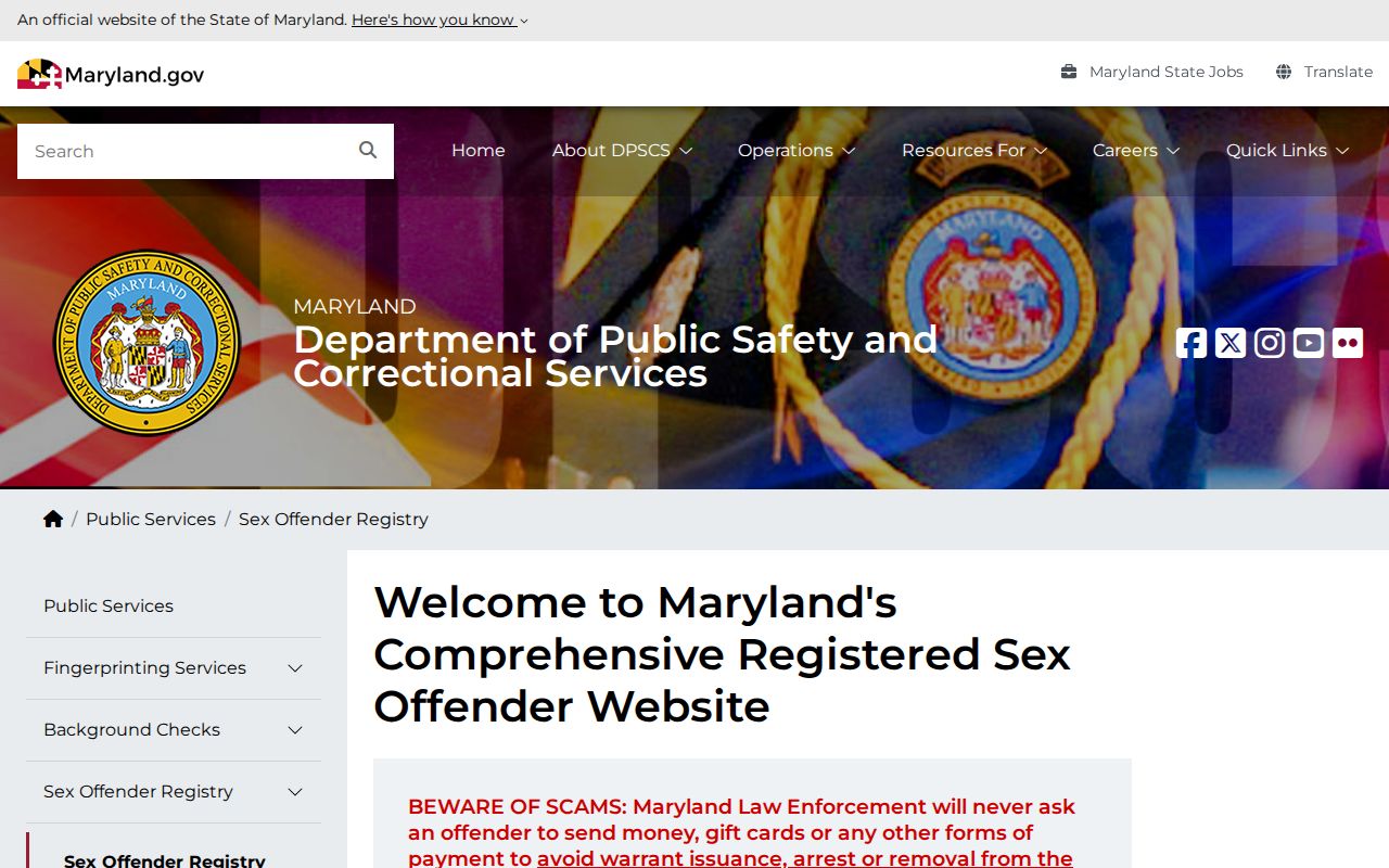Catonsville people search using Maryland offender registry records